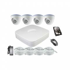 Kit supraveghere interior IP cu 4 camere rezolutie 4MP,  H265 1080p/720P POE