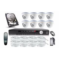 Kit supraveghere interior IP cu 8 camere 2MP 1080P, H264, IR 20M