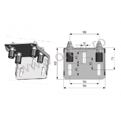 Placa de ghidaj cu 4 role reglabila UGP35-85-4PLACA