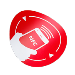 Eticheta NFC autoadeziva, ANTIMETAL, rotunda NFC-3513-rd/bk
